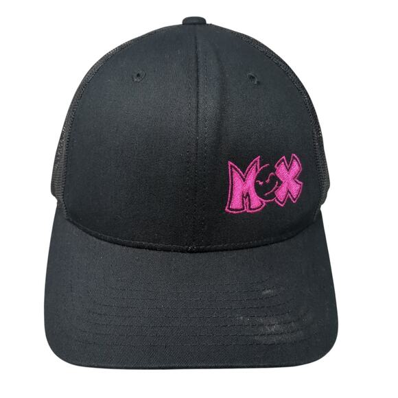 Mox Snapback Trucker Hat Black One Size Mesh Back 6 Panel The Classics Yupoong - Picture 1 of 9